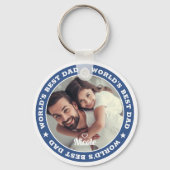 世界の最高のパパモダンカスタム写真 キーホルダー (正面)