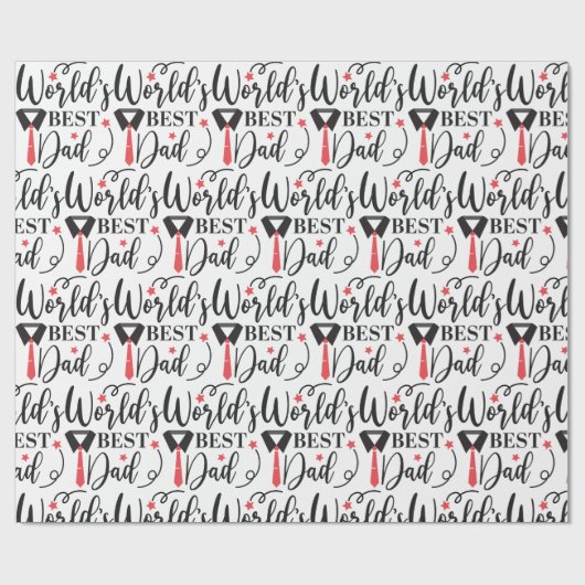 世界の最高のパパモダンタイポグラフィ |父の日 ラッピングペーパー (フラット)