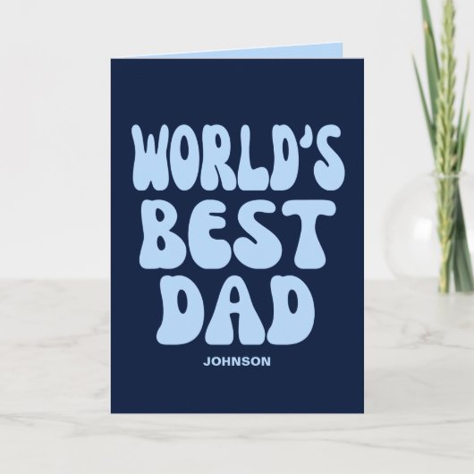 世界の最高のパパモダンブルー写真父の日 カード (正面)