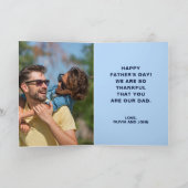 世界の最高のパパモダンブルー写真父の日 カード (内部)