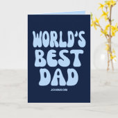 世界の最高のパパモダンブルー写真父の日 カード (黄色い花)