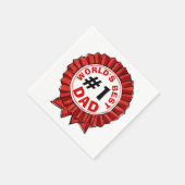 世界の最高のパパレッドリボン スタンダードカクテルナプキン (角)