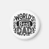 世界の最高のパパヴィンテージタイポグラフィ マグネット (正面)