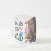 世界の最高のパパ写真の子どもの芸術カラフル フロストグラスマグカップ (正面左)