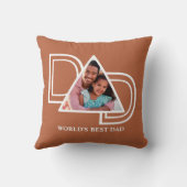 世界の最高のパパ写真カスタムラスト父の日 クッション (裏面)