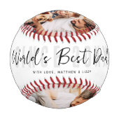 世界の最高のパパ写真モダン父の日 野球ボール (正面)