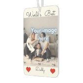 世界の最高のパパ写真文字テンプレート カーエアーフレッシュナー (左)