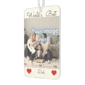 世界の最高のパパ写真文字テンプレート カーエアーフレッシュナー (左)