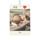 世界の最高のパパ写真文字テンプレート カーエアーフレッシュナー (裏面)