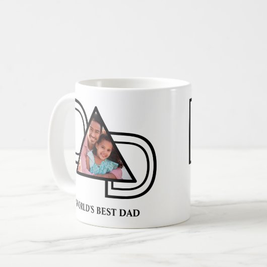世界の最高のパパ写真記念 コーヒーマグカップ (正面左)