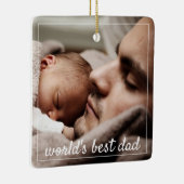 世界の最高のパパ写真 セラミックオーナメント (右)