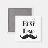 世界の最高のパパ口ひげ マグネット (正面/裏面)