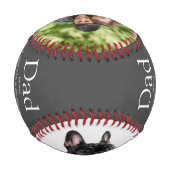 世界の最高のパパ定義2フォトおもしろいグレー 野球ボール (裏面)