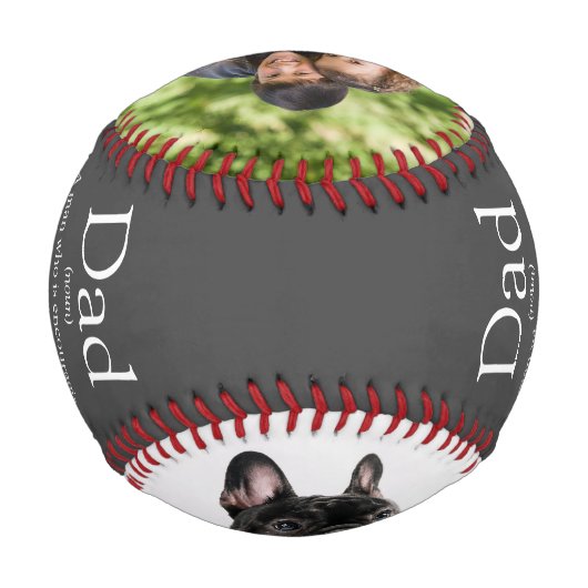 世界の最高のパパ定義2フォトおもしろいグレー 野球ボール (裏面)