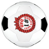 世界の最高のパパ引用文レッドリボンファーザー サッカーボール (回転)