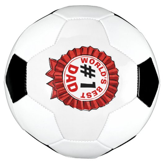 世界の最高のパパ引用文レッドリボンファーザー サッカーボール (回転)