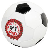 世界の最高のパパ引用文レッドリボンファーザー サッカーボール (3/4)