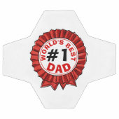 世界の最高のパパ引用文レッドリボンファーザー サッカーボール (フラット)