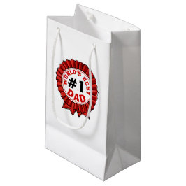 世界の最高のパパ引用文レッドリボンファーザー スモールペーパーバッグ