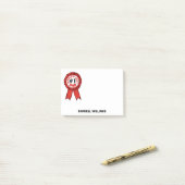 世界の最高のパパ引用文レッドリボン4x3 ポストイット (デスク上)