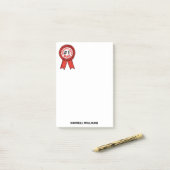 世界の最高のパパ引用文レッドリボン4x6 ポストイット (デスク上)