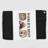 世界の最高のパパ引用文3 Photo Collage ゴルフタオル (横)