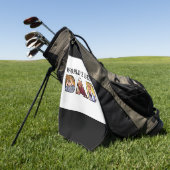 世界の最高のパパ引用文3 Photo Collage ゴルフタオル (グリーン)