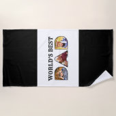 世界の最高のパパ引用文3 Photo Collage ビーチタオル (正面)