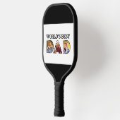 世界の最高のパパ引用文3 Photo Collage ピックルボールラケット (左)