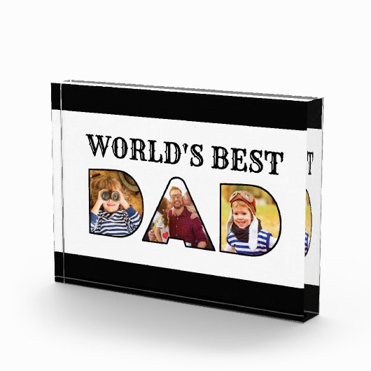 世界の最高のパパ引用文3 Photo Collage Block フォトブロック (右)