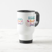 世界の最高のパパ旅行/通勤用マグカップ – 11oz トラベルマグ (正面右)