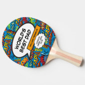 世界の最高のパパ父おもしろいクール漫画書 卓球ラケット (横)