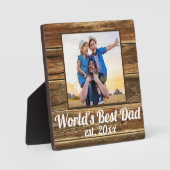 世界の最高のパパ父の日のカスタム文字 フォトプラーク (正面)