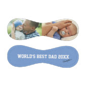 世界の最高のパパ父の日のカスタム2フォトブルー 野球ボール (パネル)