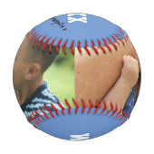 世界の最高のパパ父の日のカスタム2フォトブルー 野球ボール (正面)