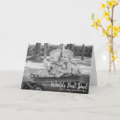 世界の最高のパパ父の日の写真カード カード (黄色い花)