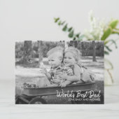 世界の最高のパパ父の日の写真カード カード (スタンド正面)