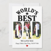 世界の最高のパパ父の日の写真コラージュ シーズンカード (正面)