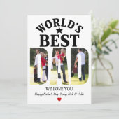 世界の最高のパパ父の日の写真コラージュ シーズンカード (スタンド正面)