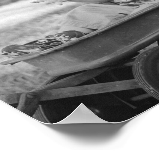 世界の最高のパパ父の日の写真ポスターのサイン ポスター (角)