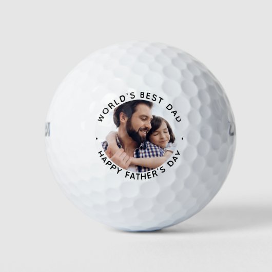 世界の最高のパパ父の日の写真 ゴルフボール (正面)