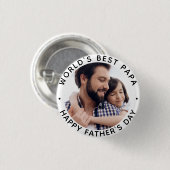 世界の最高のパパ父の日の写真 缶バッジ (正面&裏面)