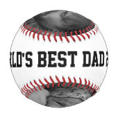 世界の最高のパパ父の日カスタム2写真 野球ボール (裏面)