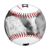 世界の最高のパパ父の日カスタム2写真 野球ボール (正面)