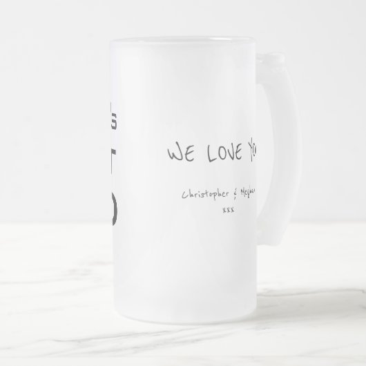 世界の最高のパパ父の日カスタム フロストグラスビールジョッキ (正面右)