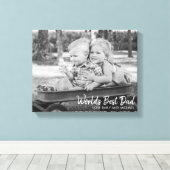 世界の最高のパパ父の日キャンバス印刷 キャンバスプリント (インサイチュ (ウッドフロア))