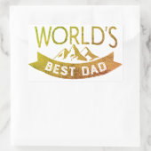 世界の最高のパパ父の日ゴールデン 長方形シール (バッグ)