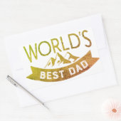 世界の最高のパパ父の日ゴールデン 長方形シール (封筒)