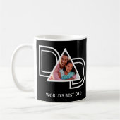 世界の最高のパパ父の日フォトブラック コーヒーマグカップ (左)