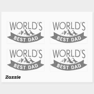 世界の最高のパパ父の日 長方形シール